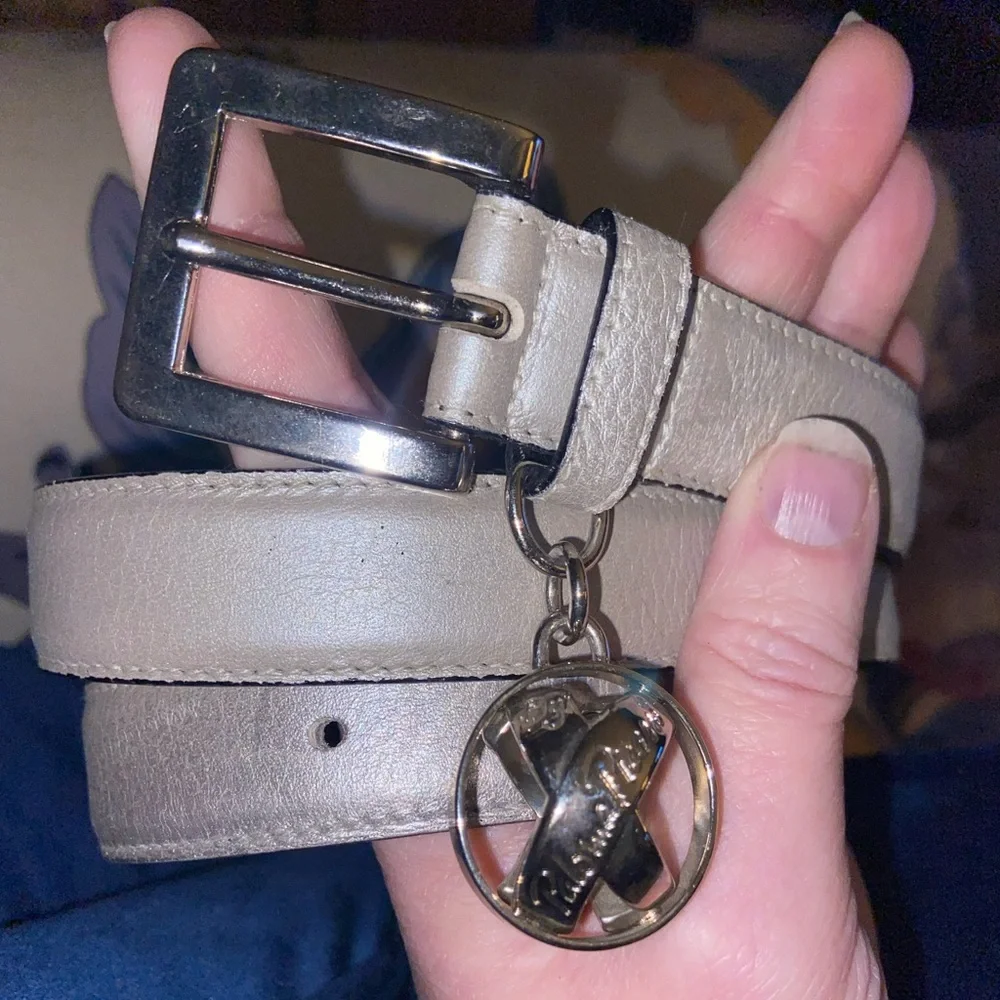 Vintage By Paloma Picasso Metallic Silver Made In Italy Silver Hardware Belt